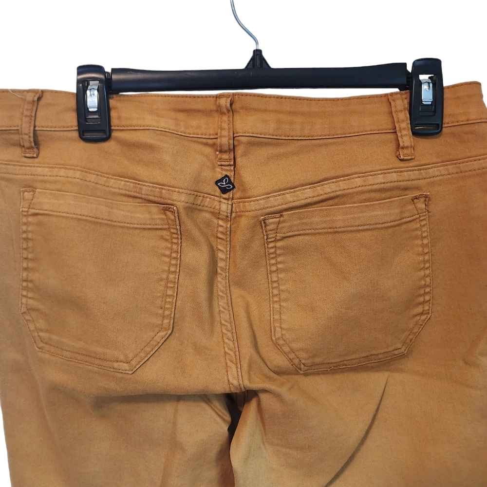 Prana Gold Mustard Ombre Ankle Zip Jett Capri Jeans - Picture 8 of 10